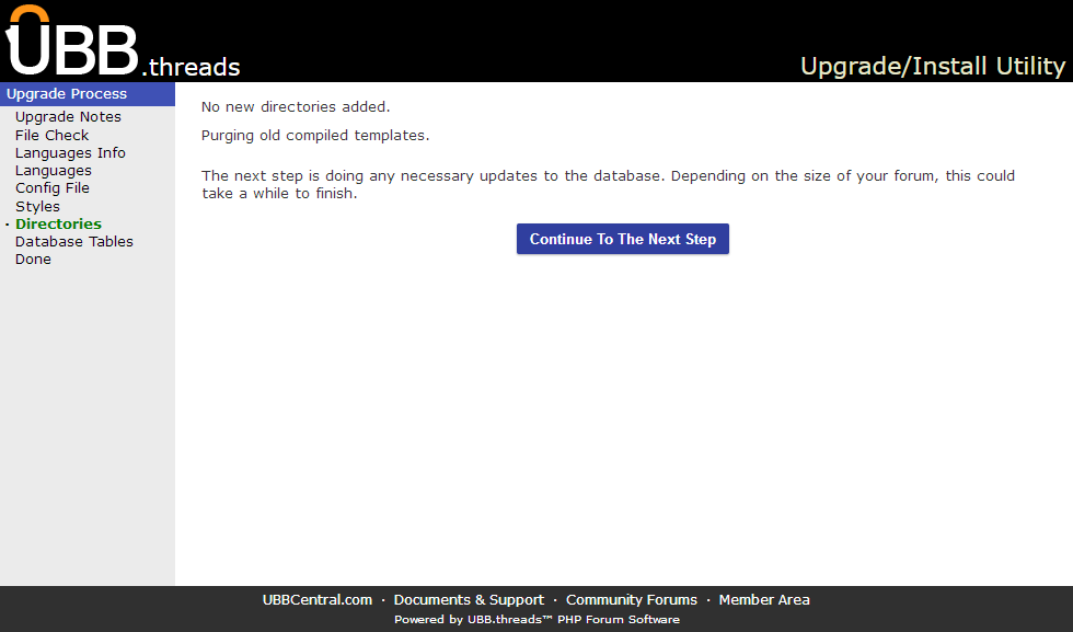 Click image to show larger version Directories screen