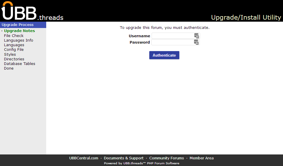 Click image to show larger version Login screen