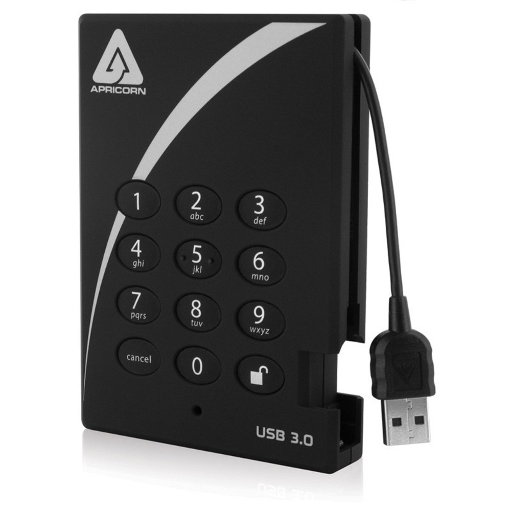 Apricorn Mass Storage A25-3Pl256-2000 2Tb Aes-Xts Padlock Secure Usb 3.0 256Bit