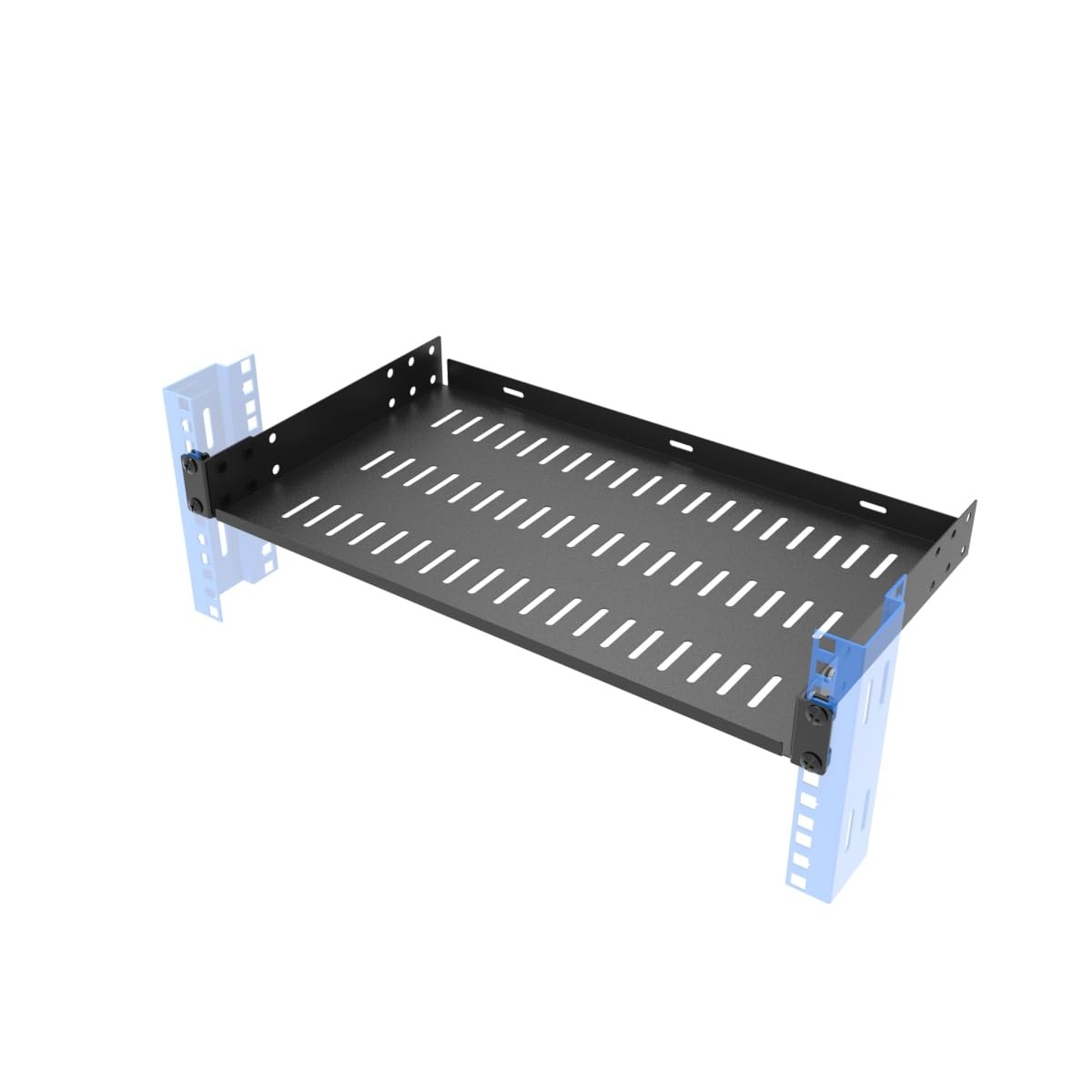 1U 19 Inch Universal Vented Server Rack Shelf 10 Inch Deep Heavy Duty Mount