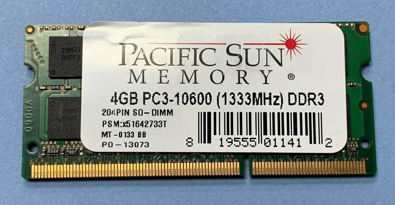 🔥PACIFIC SUN MEMORY 4GB PC3-10600 1333MHz DDR3 COMPUTER RAM x51642733T