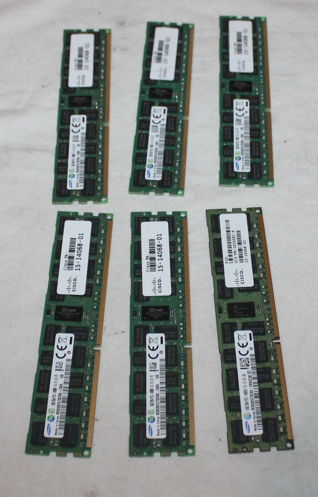 Lot of 6 Cisco Samsung 16GB DDR3-1866 PC3-14900R ECC RDIMM RAM – 96GB Total