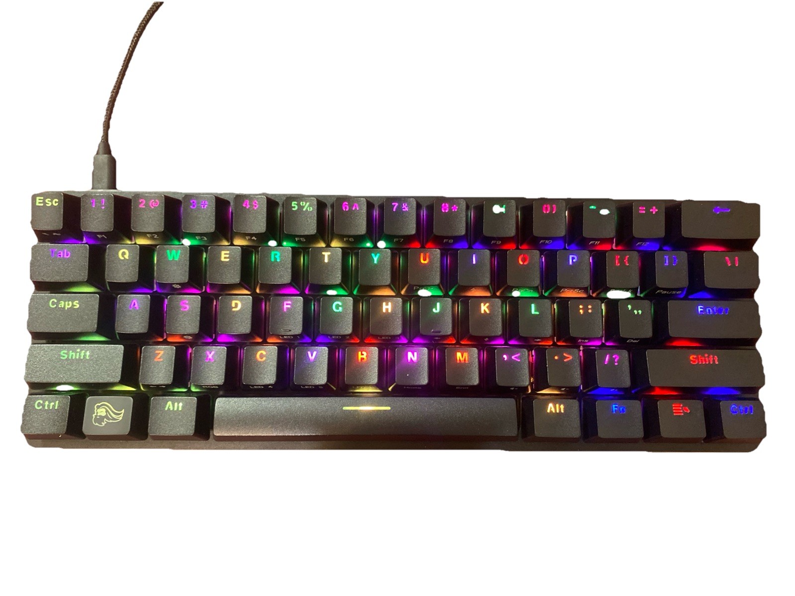 Glorious GMMK Gaming Keyboard Prebuilt Compact 60% 61 Key, Black, Brown Switch