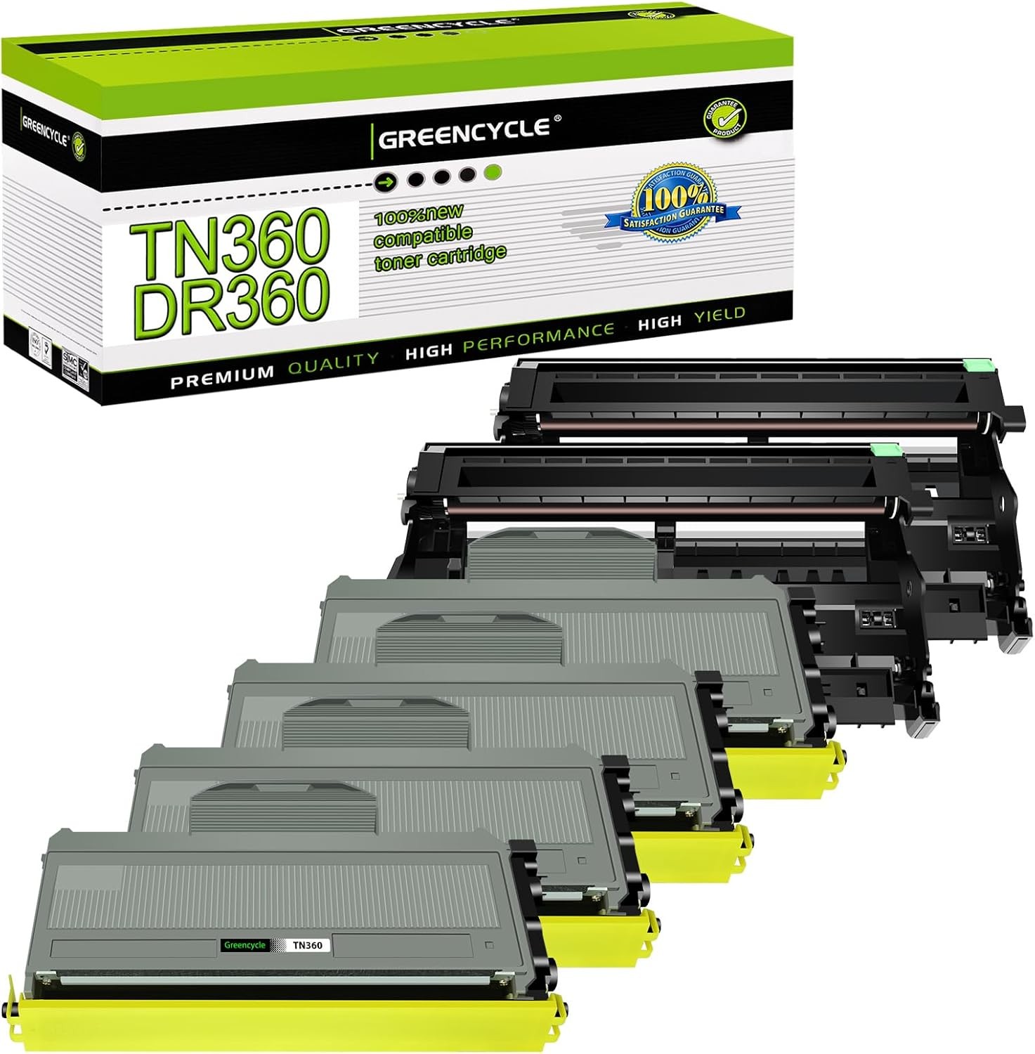 4PK TN360 Toner + 2PK DR360 Drum Compatible with Brother MFC-7345N MFC-7345DN