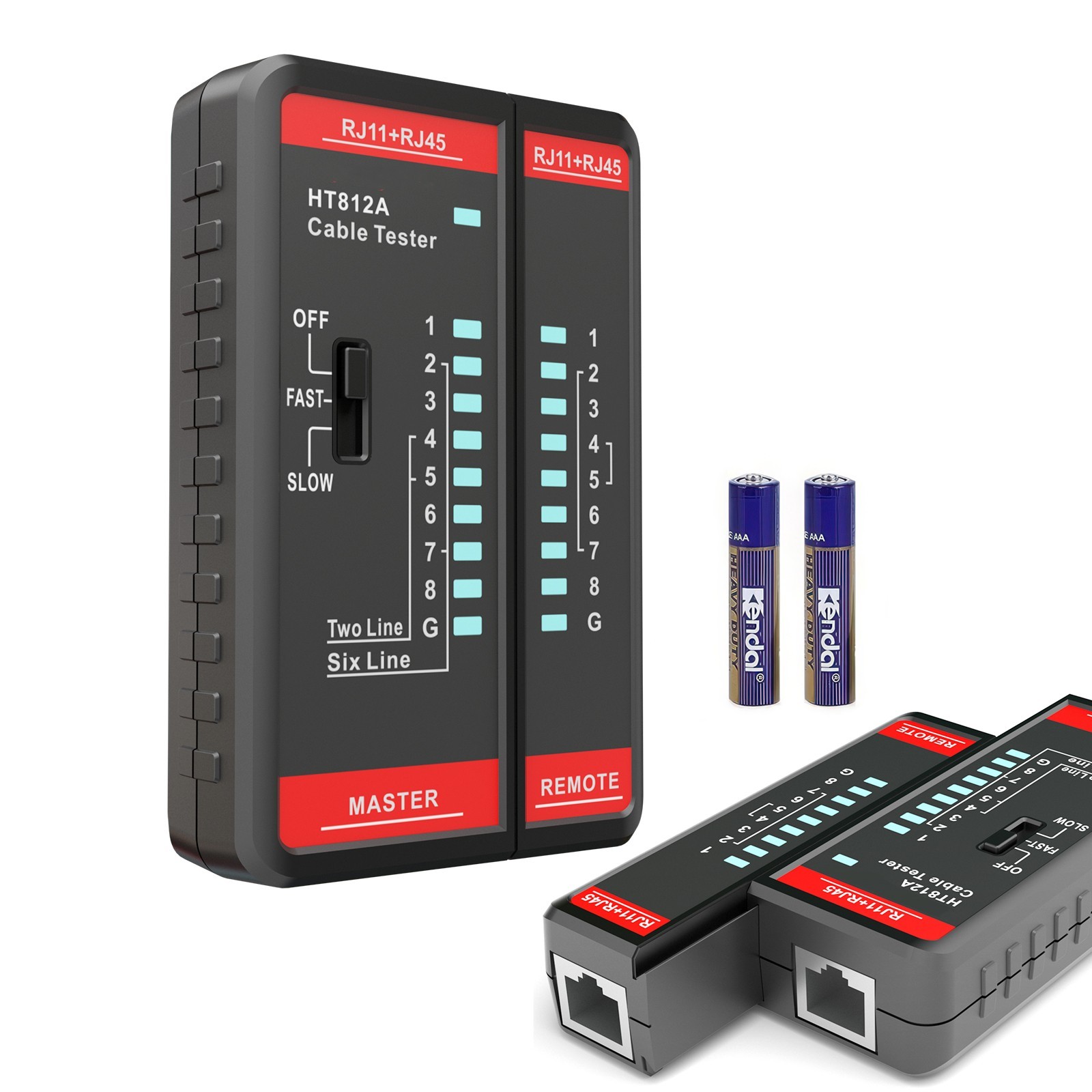 Network Cable Tester with RJ45 RJ11 Port, Ethernet Cable Tester Fast/Slow, POE