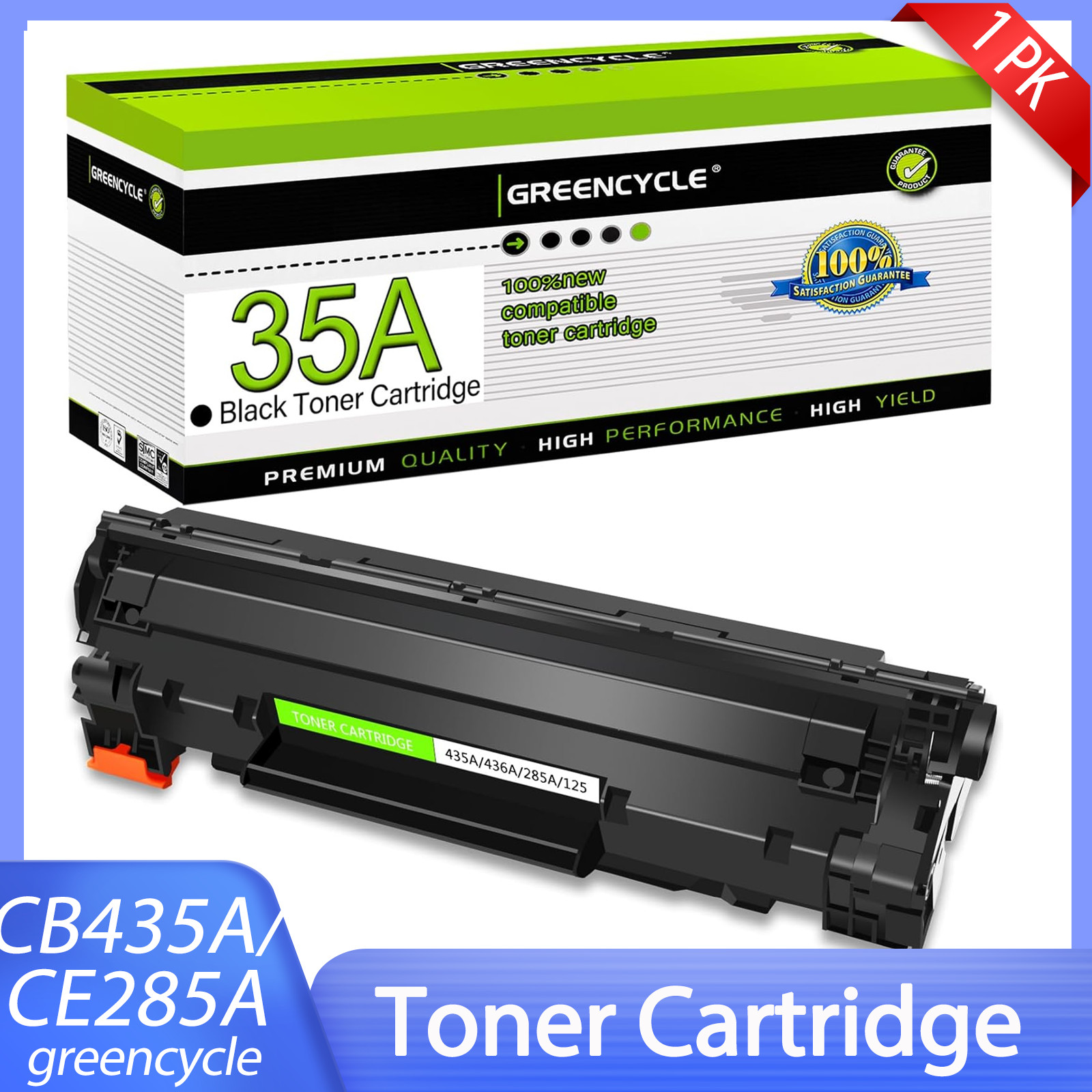 1-6PK CB435A Toner fit for HP LaserJet P1005 P1006 P1007 P1008 P1009 Printer Lot