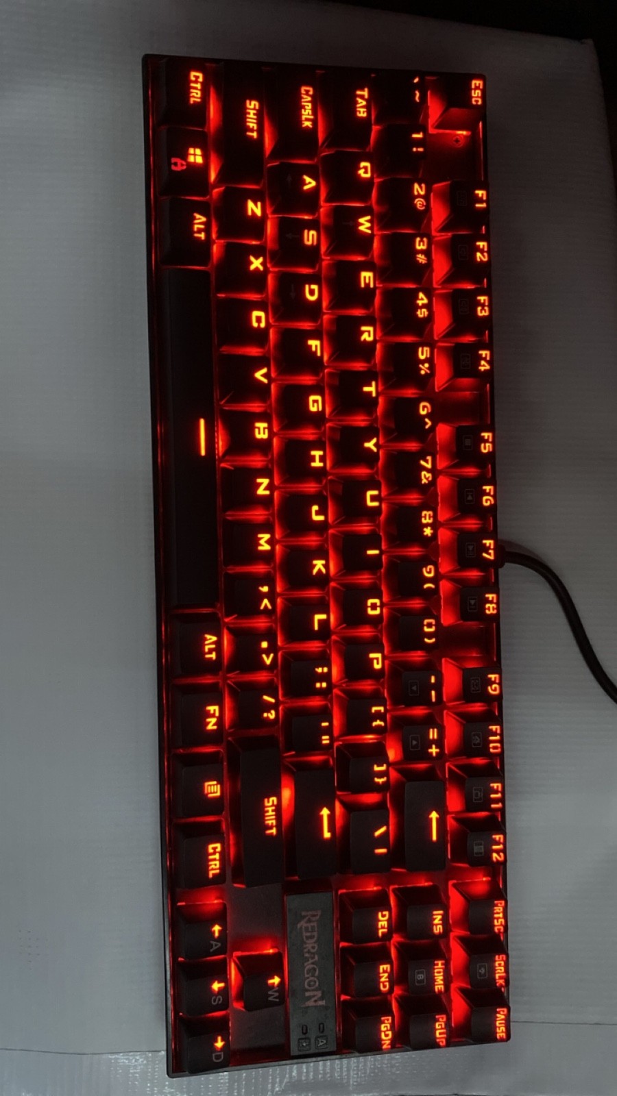 Red Dragon Kumara K552-1 USB GAMING Mechanical Keyboard Red LED TESTED WORKS
