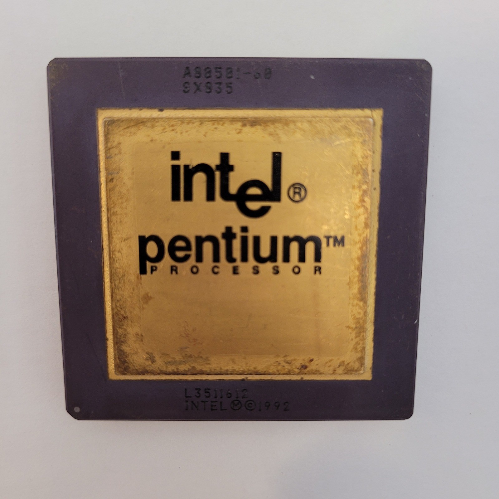 Vintage 1st Gen 5V Intel Pentium 60 MHz SX835 CPU A80501-60 FDIV Socket 4 P5