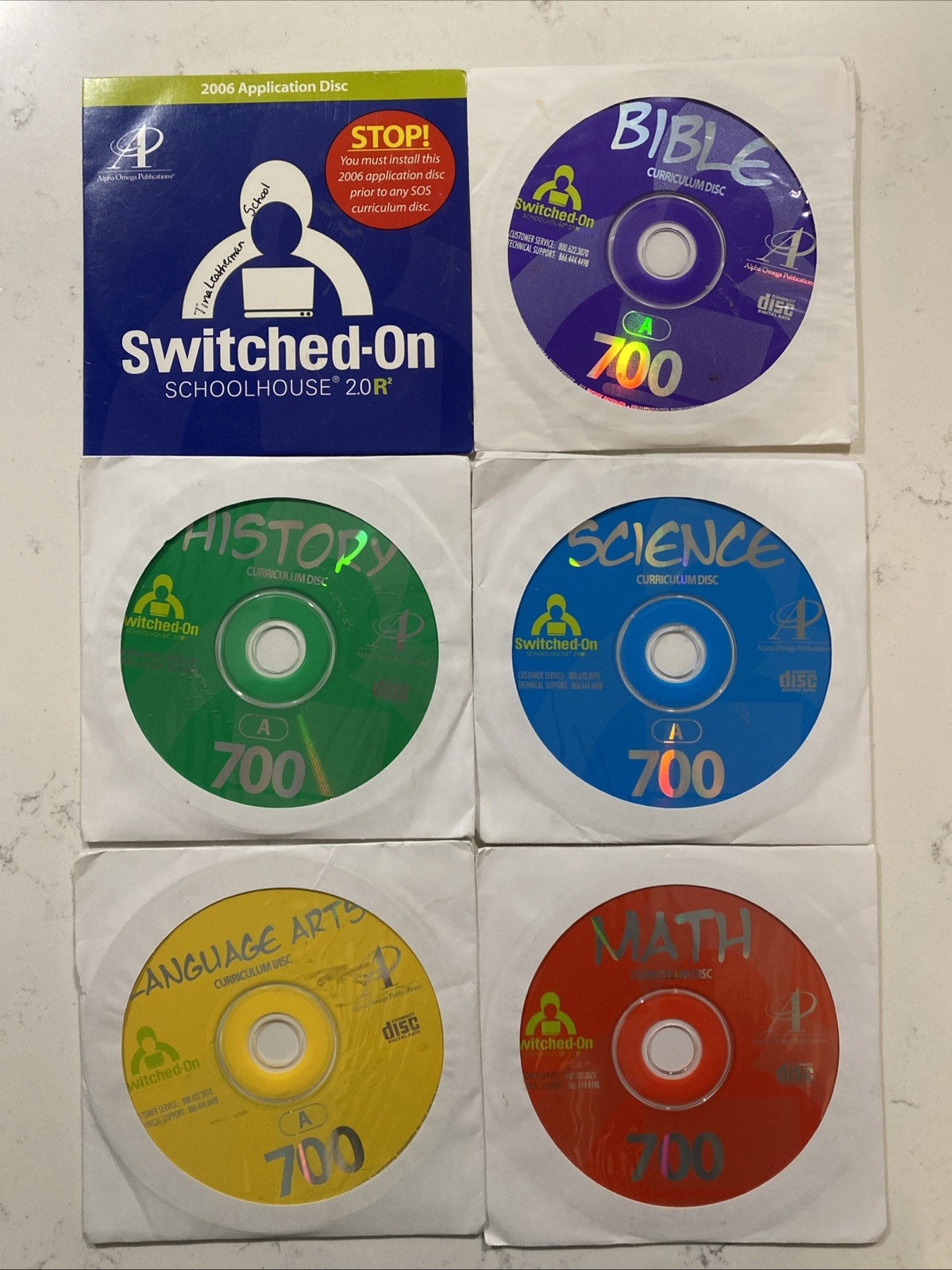 Switched-On Schoolhouse 2006 7th Grade 700 Complete 5 Subject Set R2 AOP