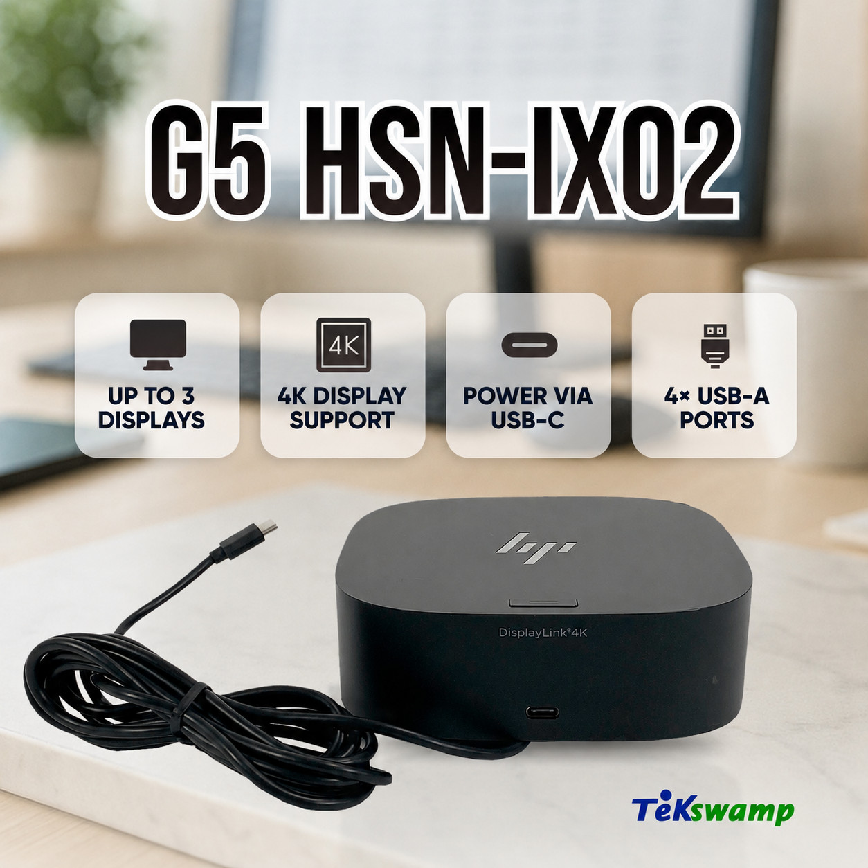 HP G5 USB-C Triple Dock Station for Galaxy Book Pro 13, 15, 360 13, 360 15 NO PS