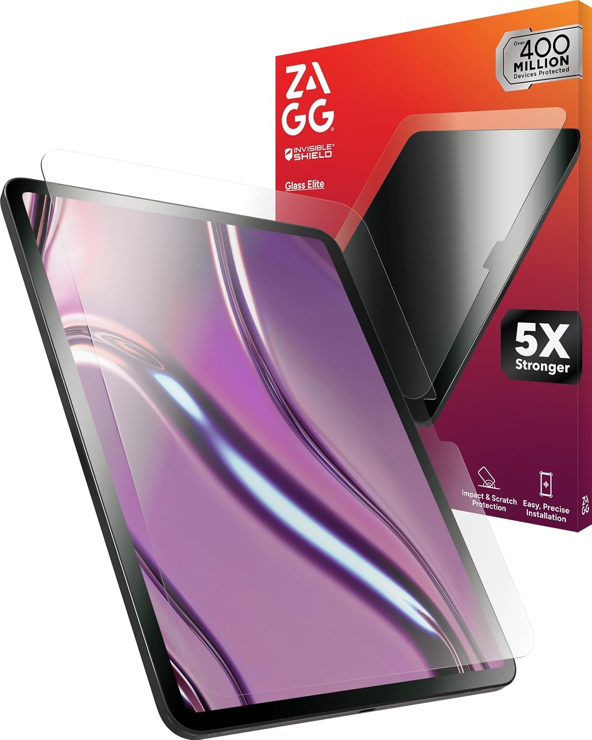 ZAGG Clear Glass Elite Screen Protector for iPad 11" & 10.9" - 5X Stronger, Easy