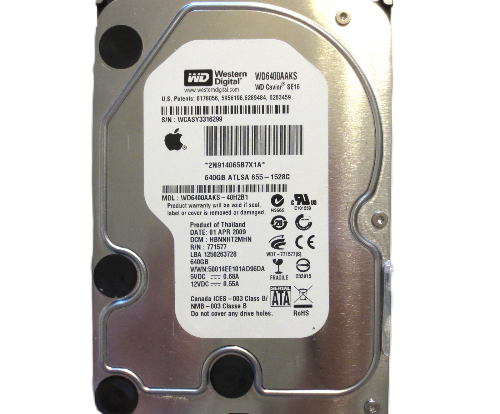 WD6400AAKS-40H2B1 (See description for DCM’s & HDD details) 3.5" 640gb Sata HDD