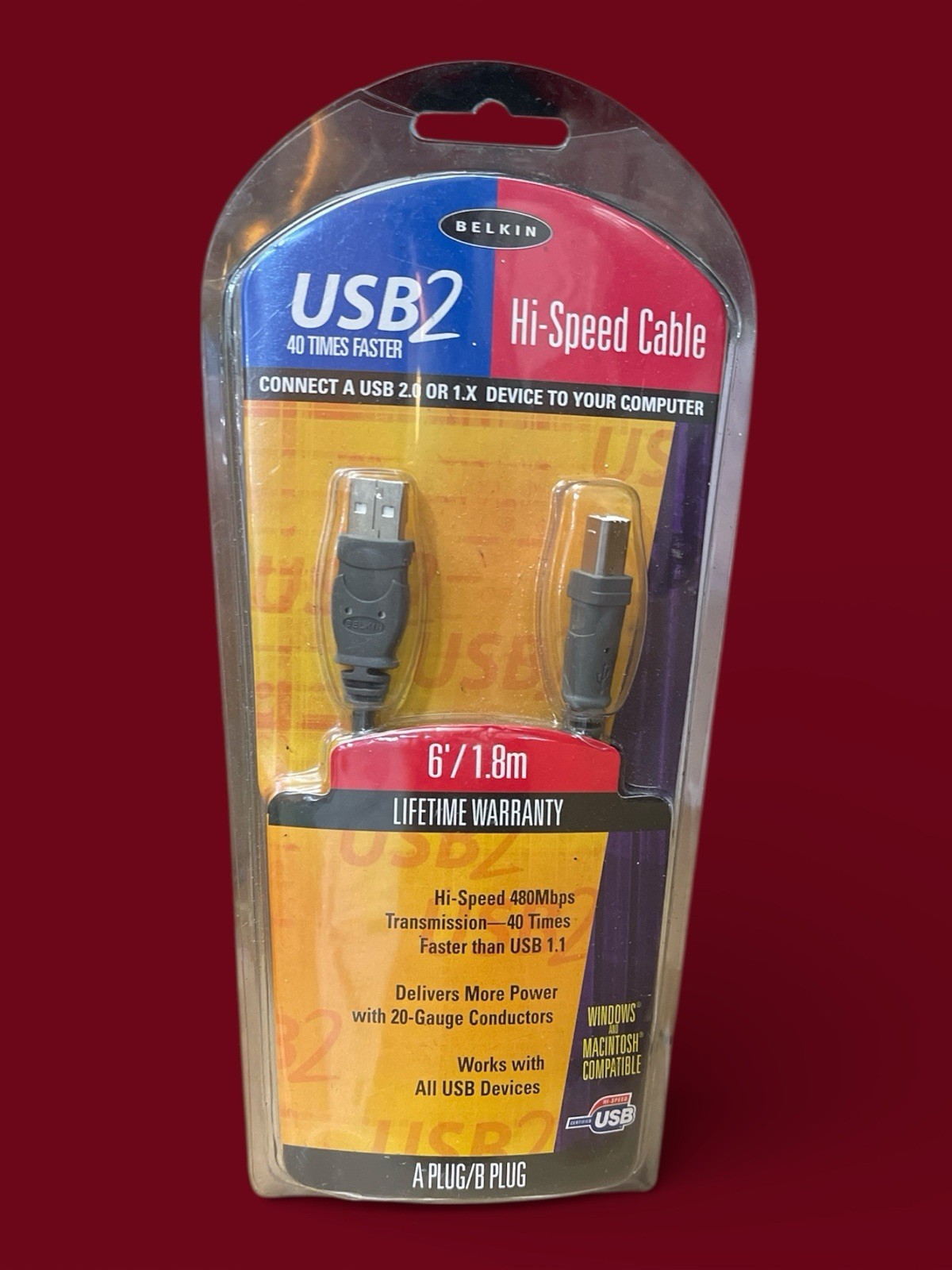 Belkin 6’ USB Hi-Speed Cable. (V)