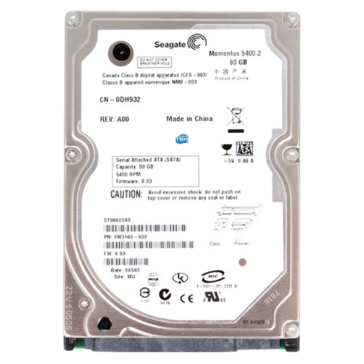 Seagate Momentus Hard Disk 80GB HDD 2.5" SATA 5400RPM Hard Drive Windows