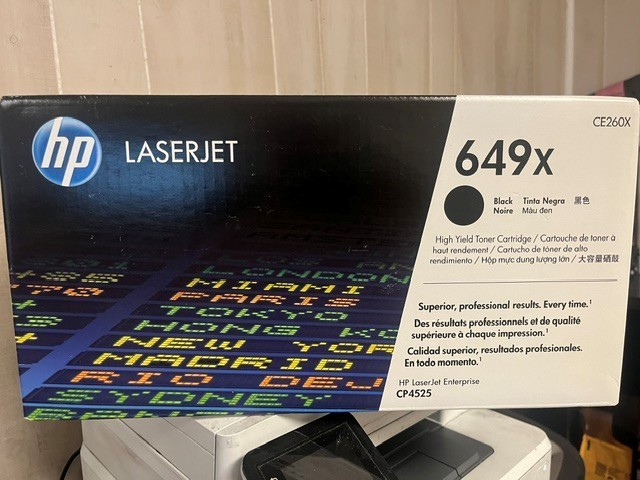 New HP 649X High Yield Black Original LaserJet Toner Cartridge, CE260X Sealed bx