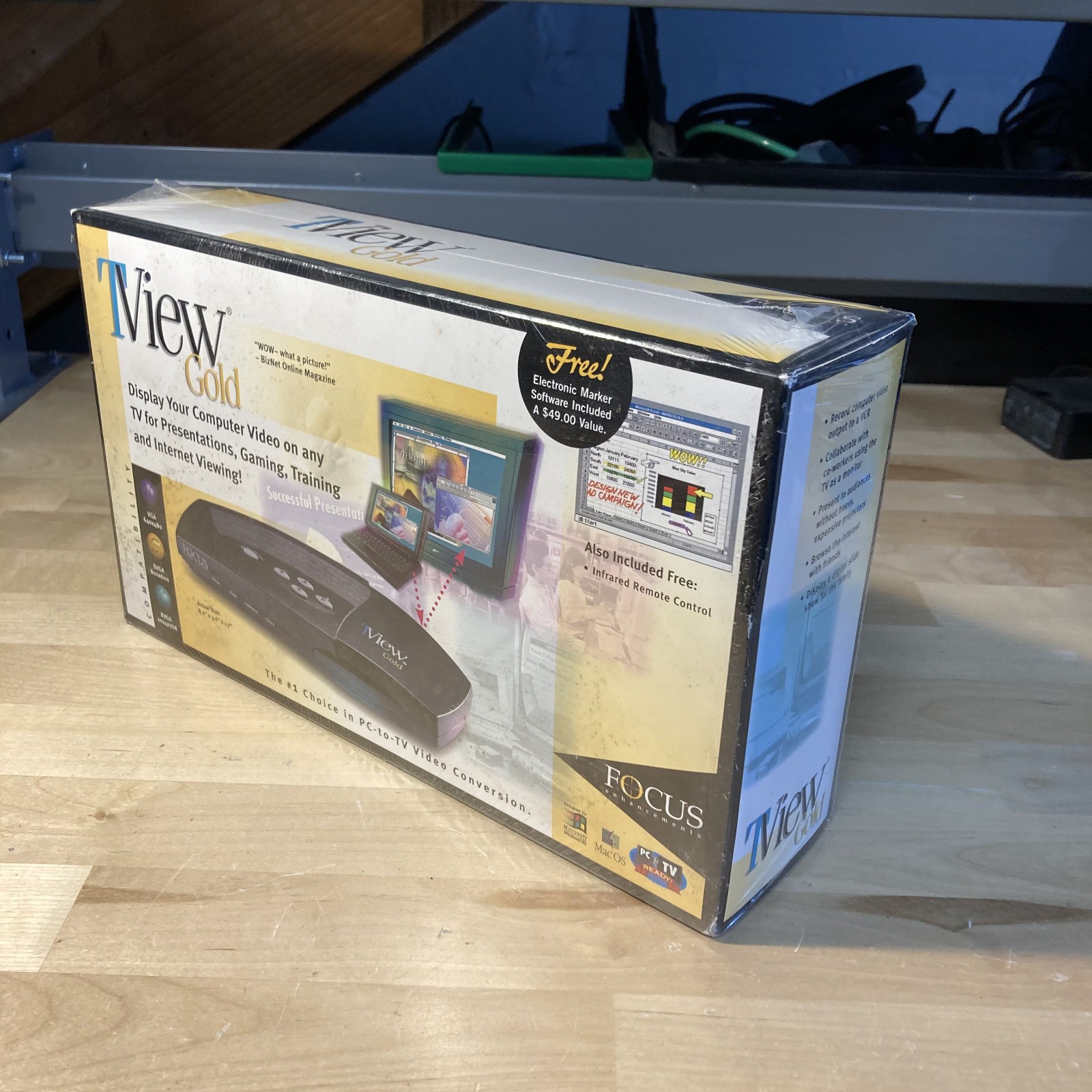TVIEW GOLD PC to TV Converter Focus Enhancements Vintage VGA S-Video Sealed