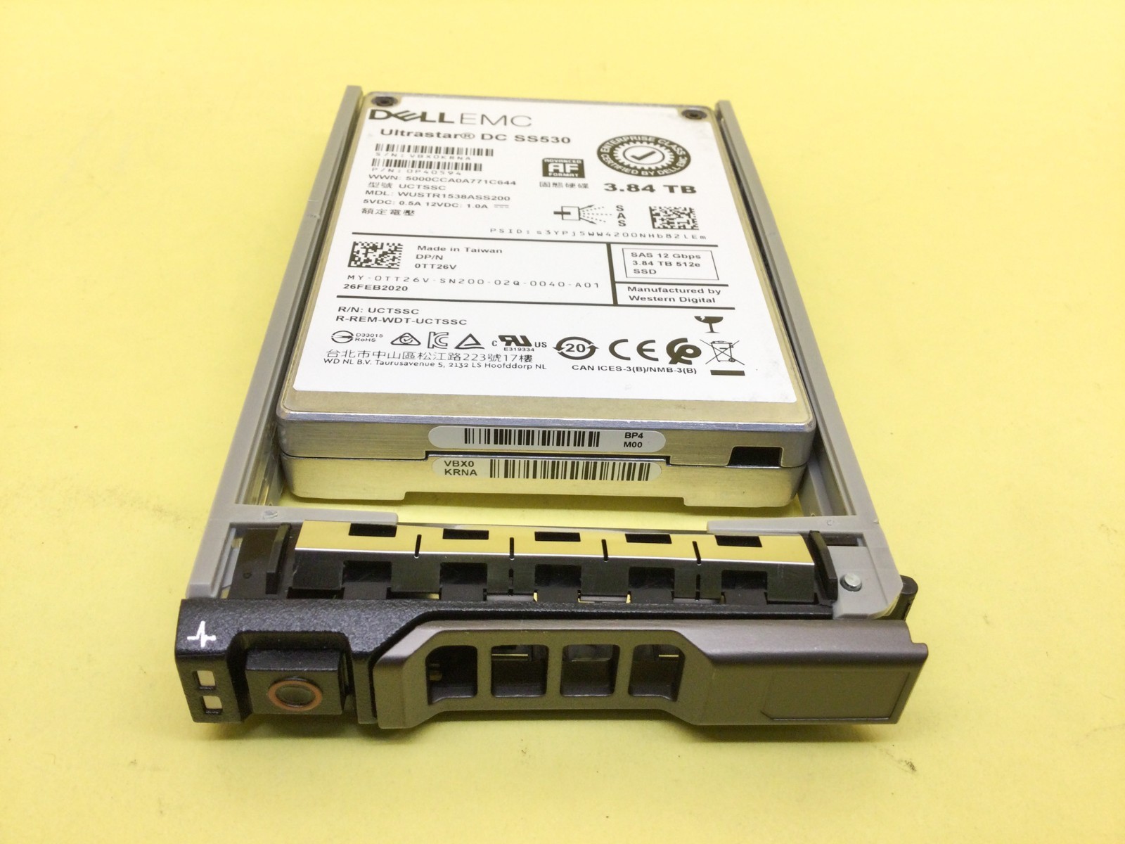 TT26V DELL 3.84TB SAS 12Gbps Read Intensive 2.5'' SSD 0TT26V WUSTR1538ASS200