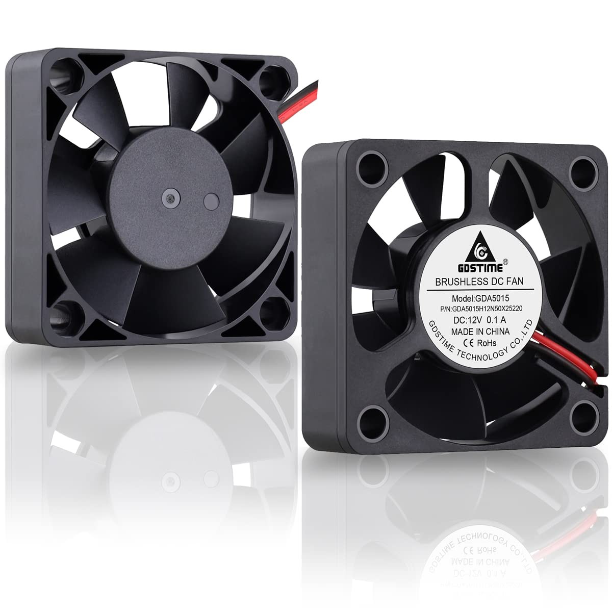 5015 50mm X 50mm X 15mm 12v Dc Brushless Cooling Fan 2pack
