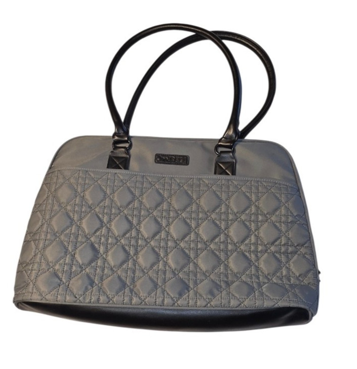 CoolBell Gray Quilted Tote Computer Bag 15.6 Inch Laptop