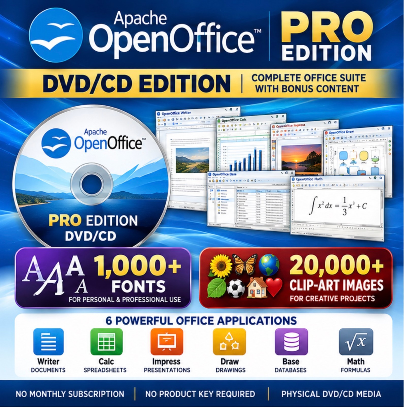Open Office Home and Student 2026 Office Software Suite for Windows & MAC - DVD