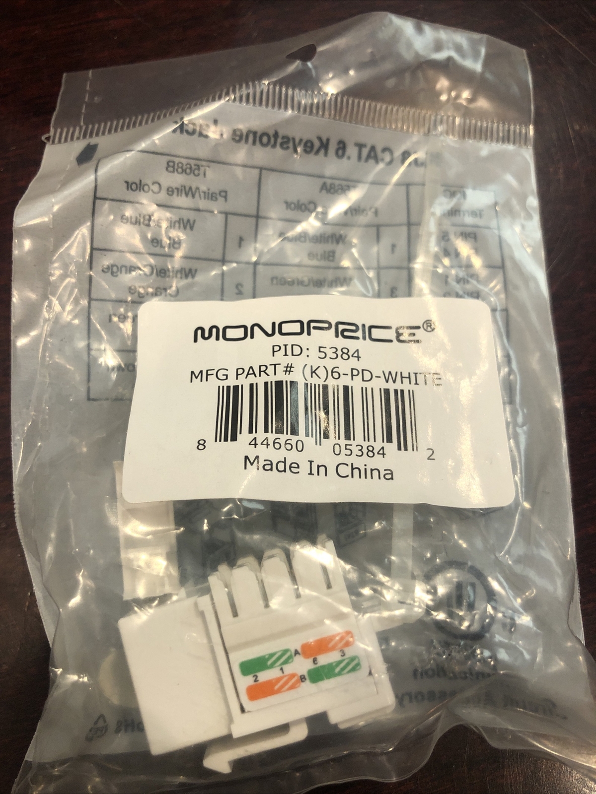 30 Pieces Of Monoprice Cat6 Punch Down Keystone Jack White 5384 Data com