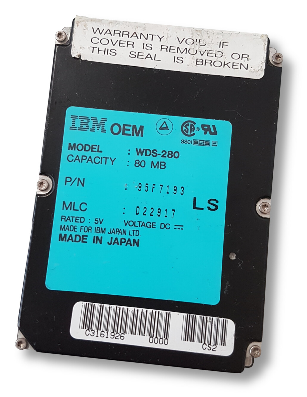 IBM WDS-280 P/N: 95F7193 80MB