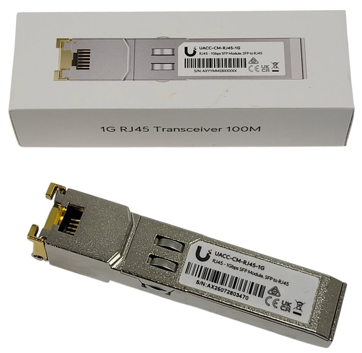 NEW UBIQUITI NETWORKS UACC-CM-RJ45-1G SILVER SFP TO RJ45 TRANSCEIVE ADAPTER