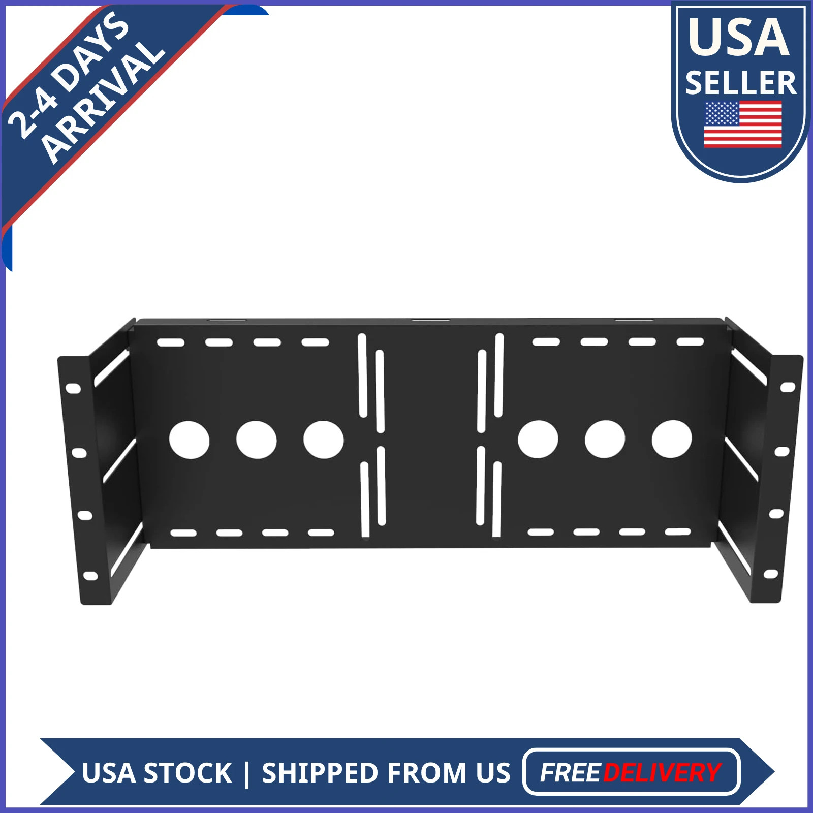 4U 19 inch Universal VESA LCD Monitor Mounting Bracket Rack Mount Adapter