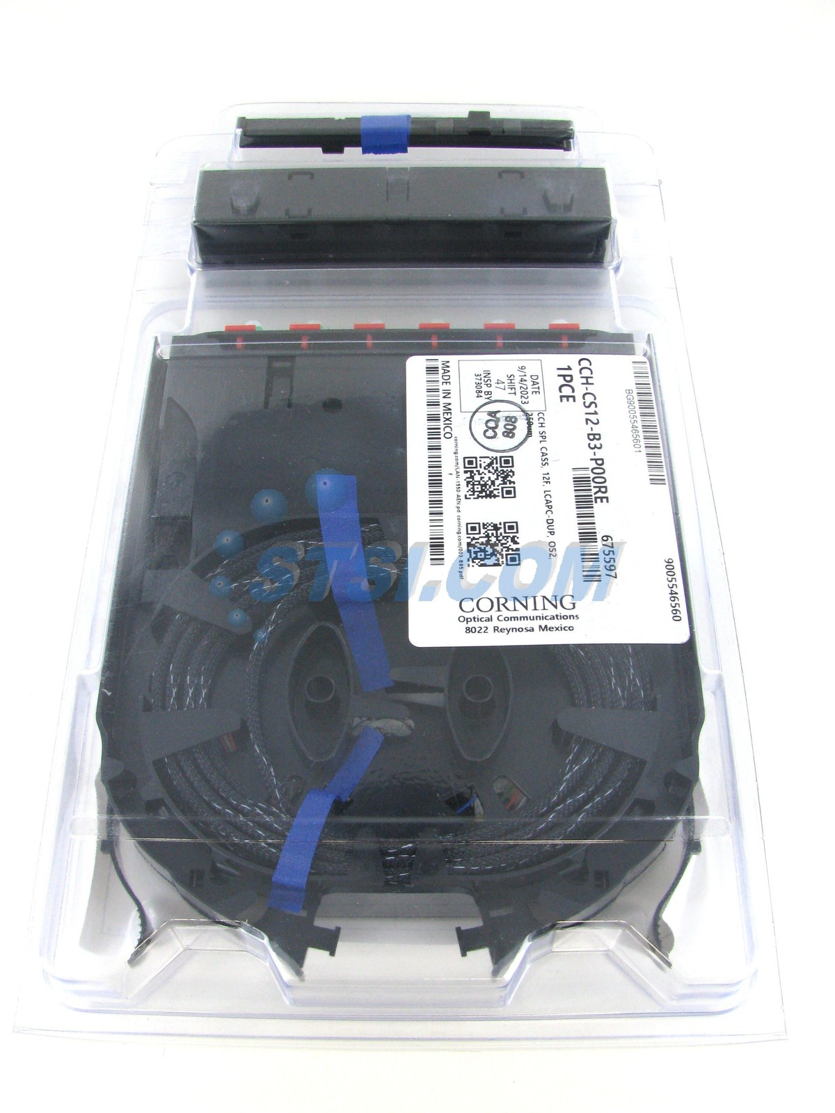 Corning CCH-CS12-B3-P00RE Splice Cassette, 12 Fiber, LC Duplex SM OS2 APC ~STSI