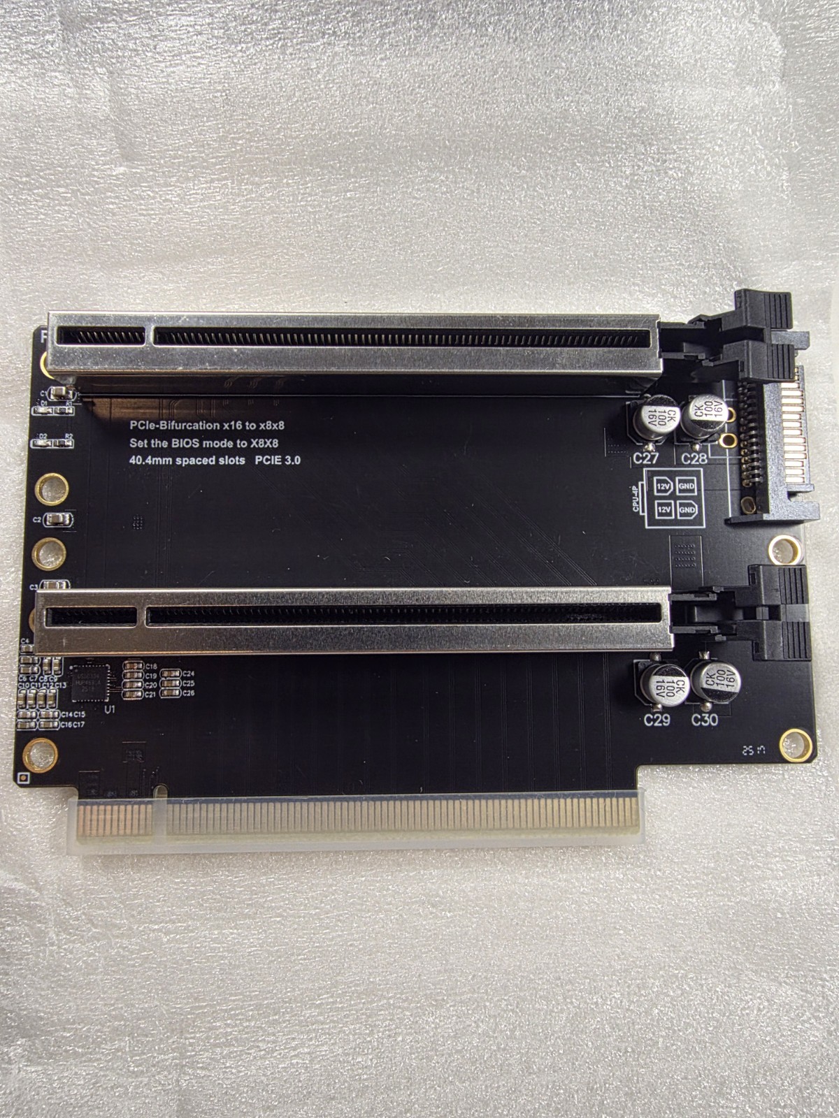 New PCIe3.0 x16 1 to 2 Expansion Card Gen3 Split Card Bifurcation x16 to x8x8