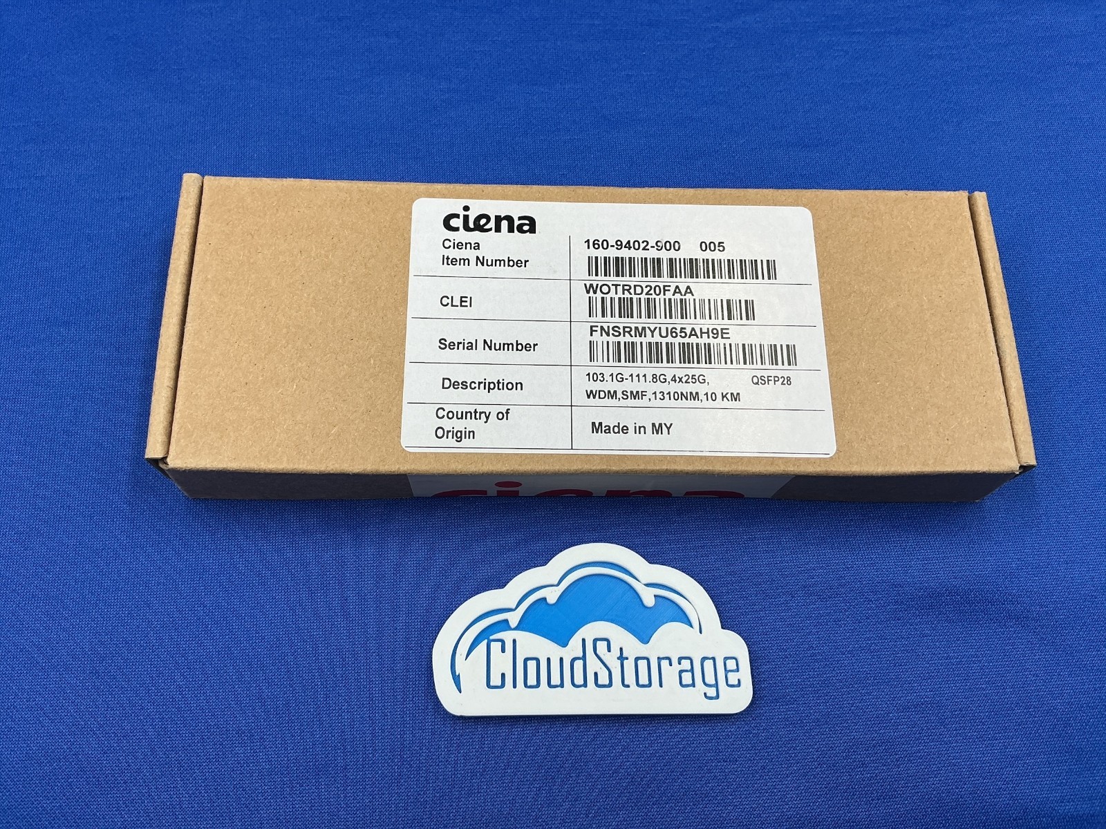 160-9402-900 CIENA QSFP28 103.1G-111.8G 4X25G, WDM SMF 1310NM 10 KM Transceiver