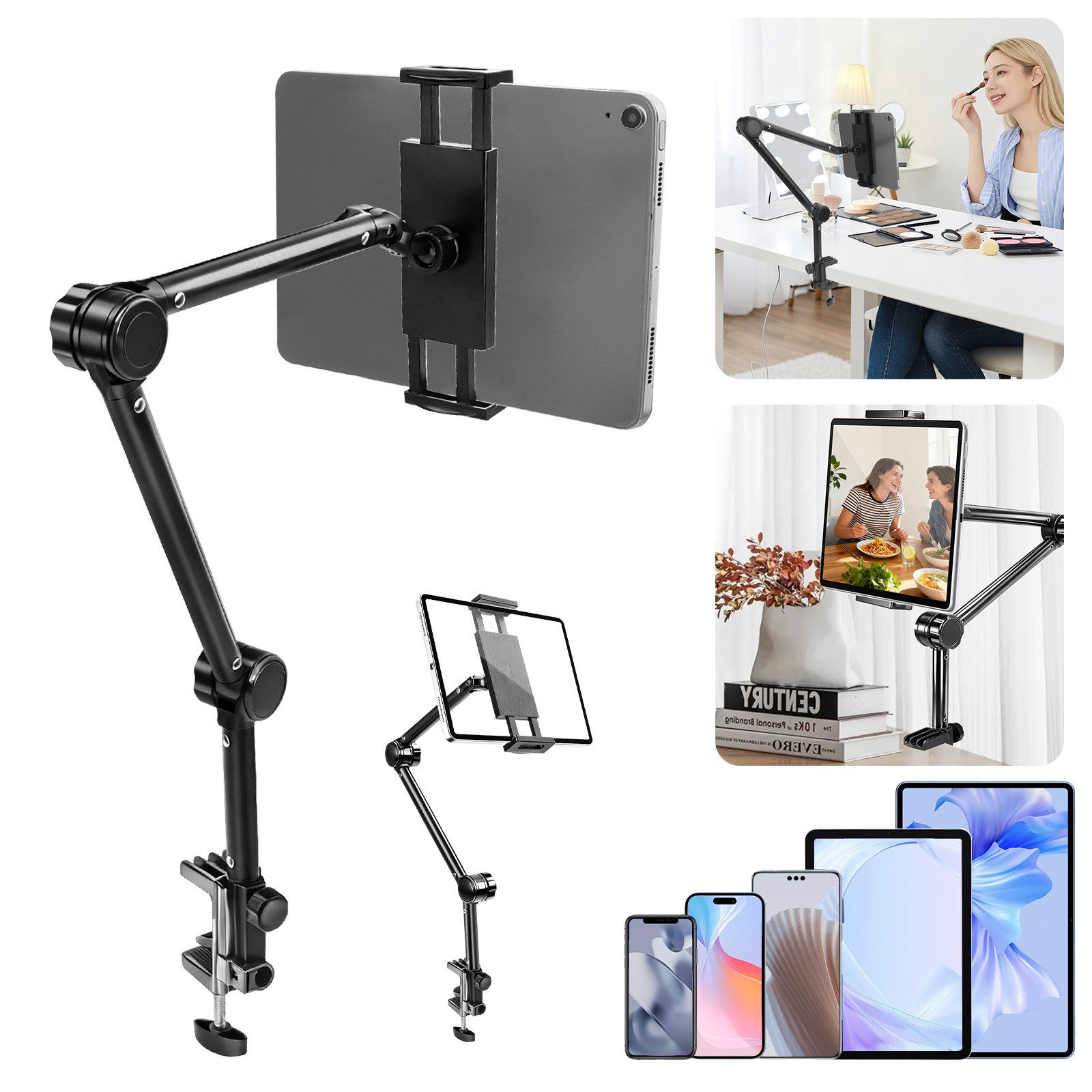 Long Arm Tablet Stand Phone Holder Lazy Bed Desk Mount For iPad iPhone Samsung
