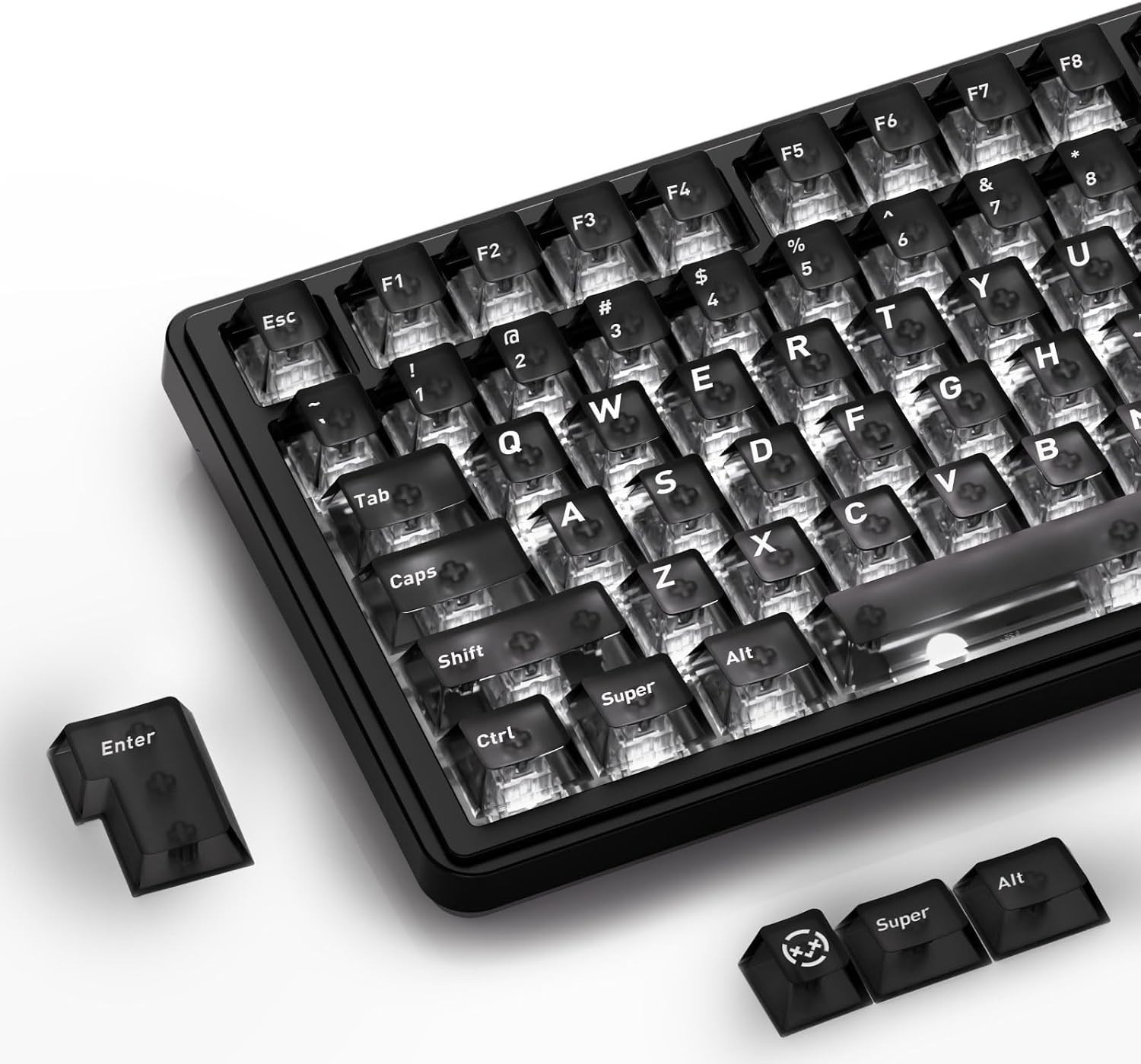 HITIME XVX Purple Clear Keycaps 119 Keys Cherry Profile MX Mechanical
