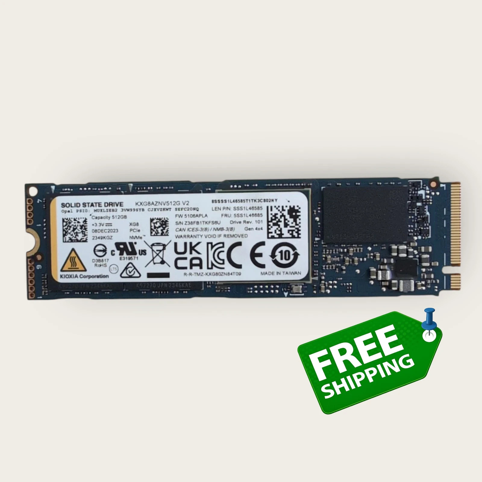 NEW Toshiba KIOXIA XG8 Series KXG8AZNV512G V2 512 GB M.2 2280 NVMe PCIe 4.0 SSD