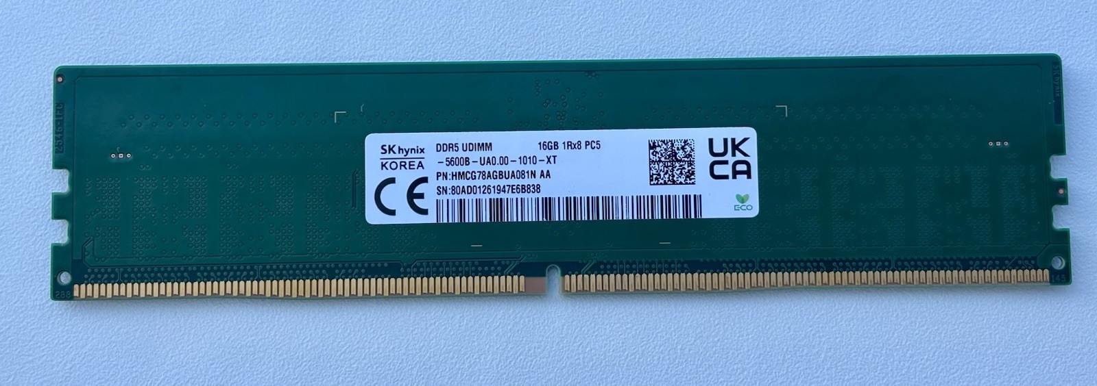 SK Hynix 16GB DDR5 5600MHz PC5-44800 1Rx8 UDIMM Desktop RAM HMCG78AGBUA081N