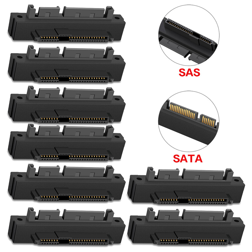 8PC SFF-8482 SAS To SATA 22 Pin Angle 90 Degree Hard Disk Adapter New