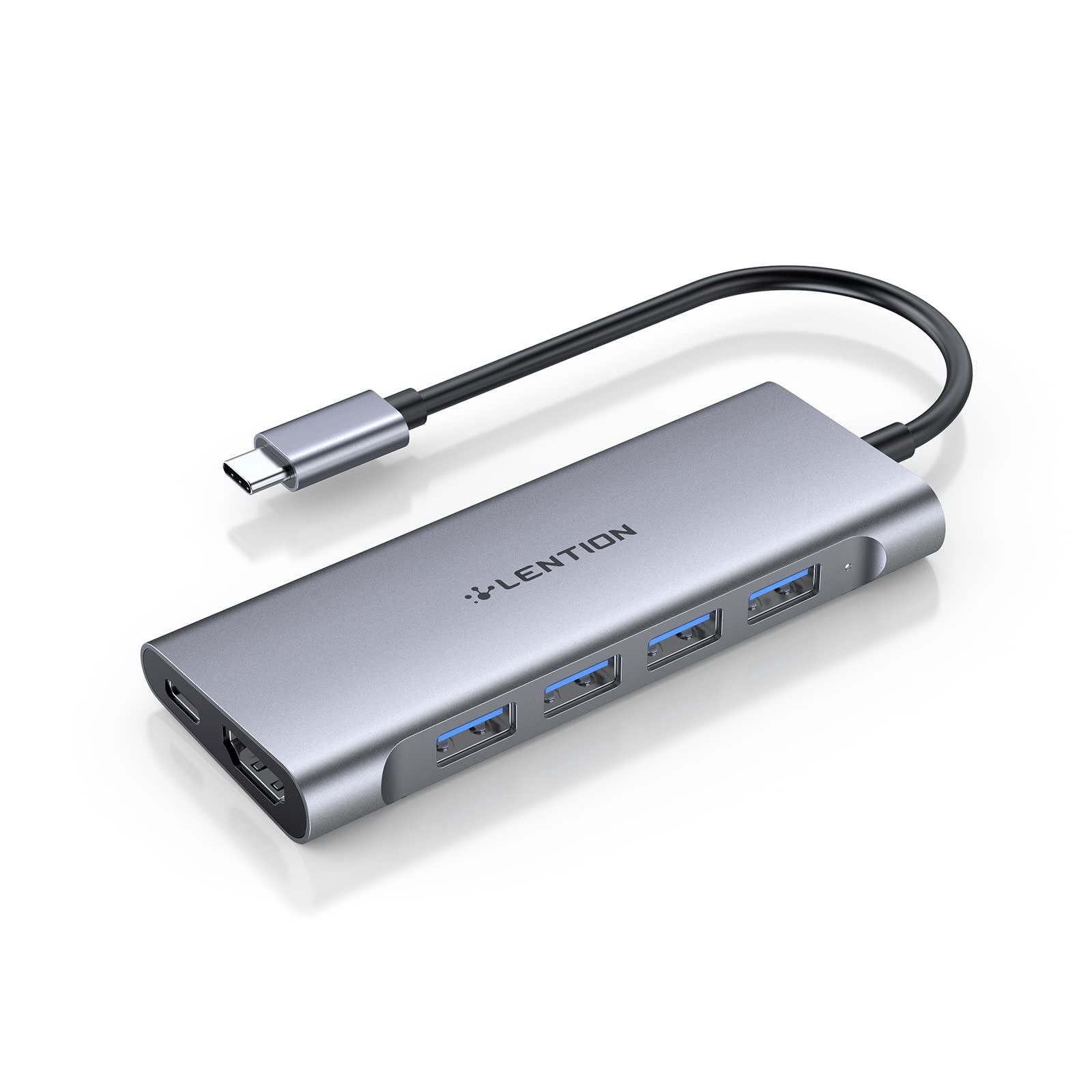 6 in 1 USB C Hub, 4 USB 3.0, 4K@60Hz HDMI, 100W Charging