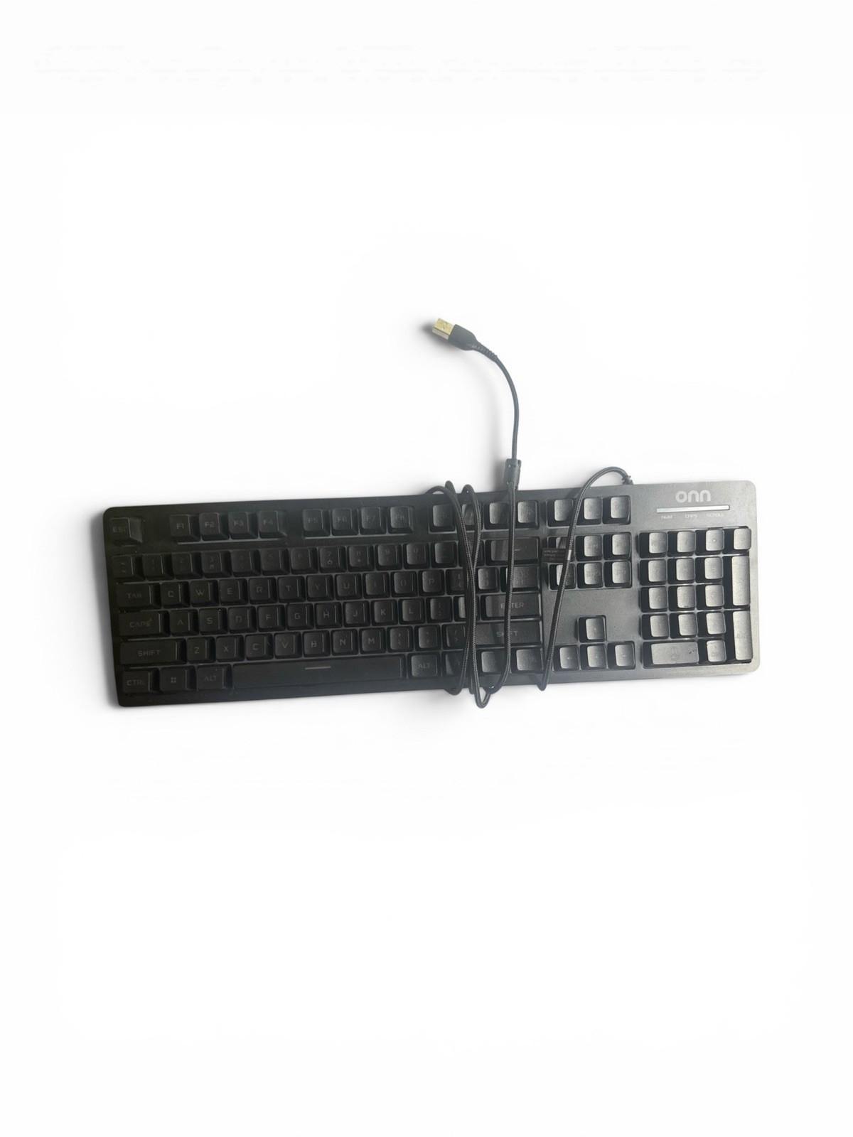 onn. Adjustable LED Illuminated Gaming Keyboard Wired USB Black English