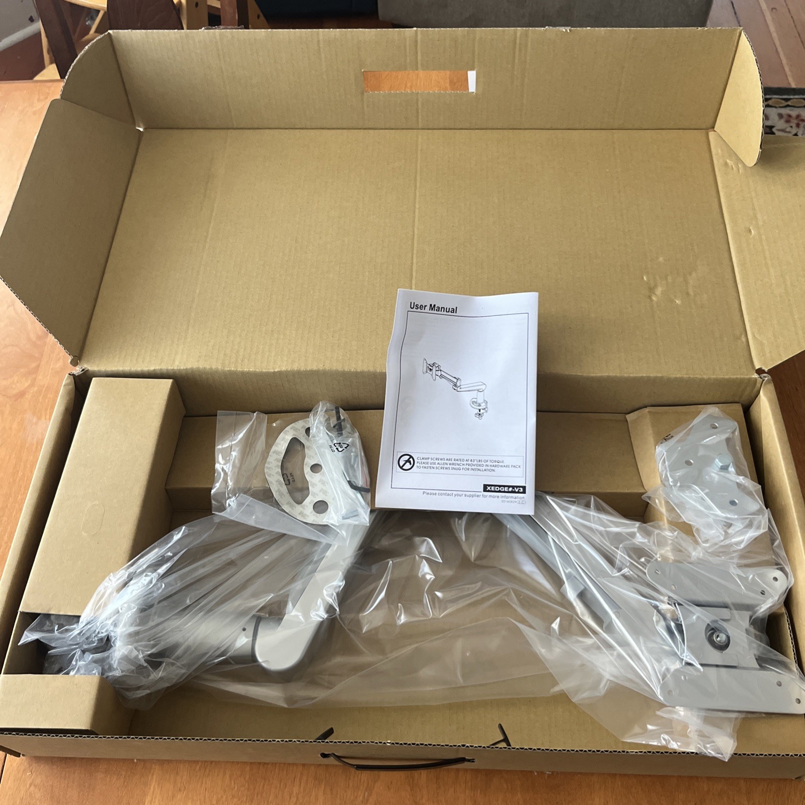ESI Ergo EDGE Silver Ergonomic Single Monitor Arm XEDGE V3-SLV, NEW