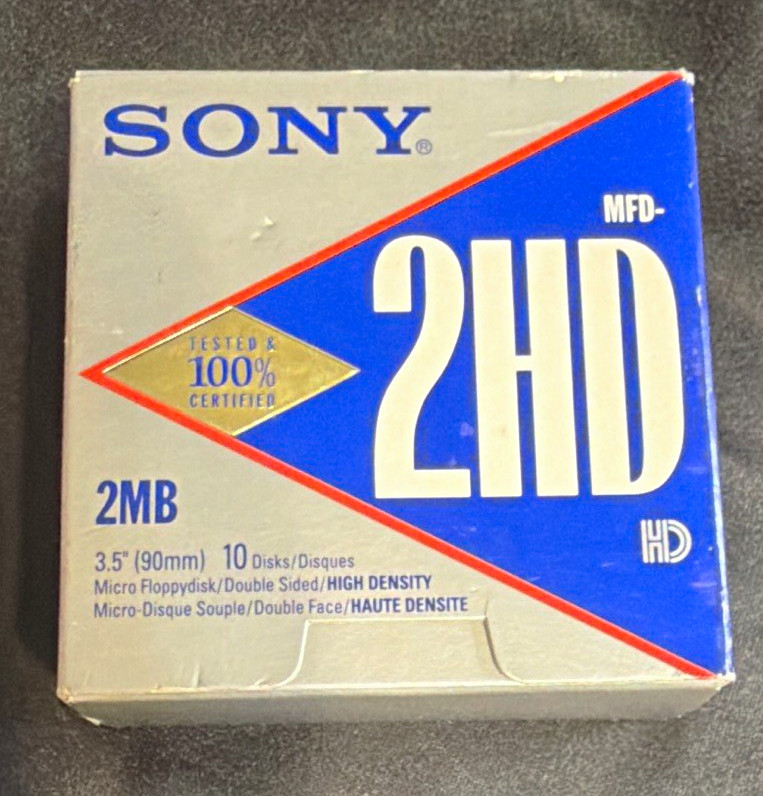 Sony 3.5" 2HD High Density 2MB Micro Floppy Disks 10-Pack 10MFD-2HD