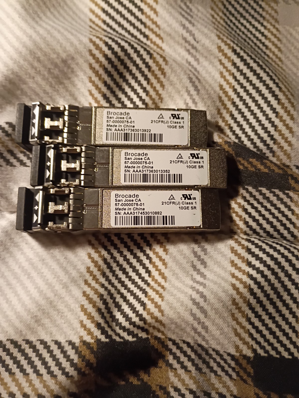 Lot of 47 SFP/SFP+ Fiber Transceivers Cisco Brocade Avago Finisar IBM 1G 10G 16G