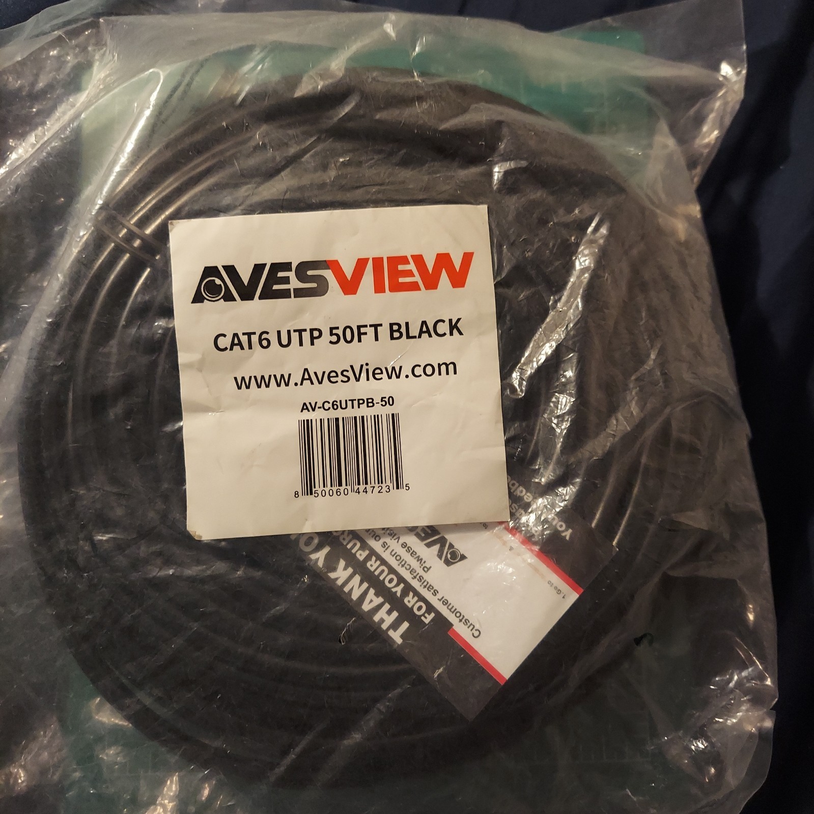 AvesviewCAT 6 Ethernet Cable Indoor High-Speed  Long CAT6 50 feet Av-C6UTPB NEW