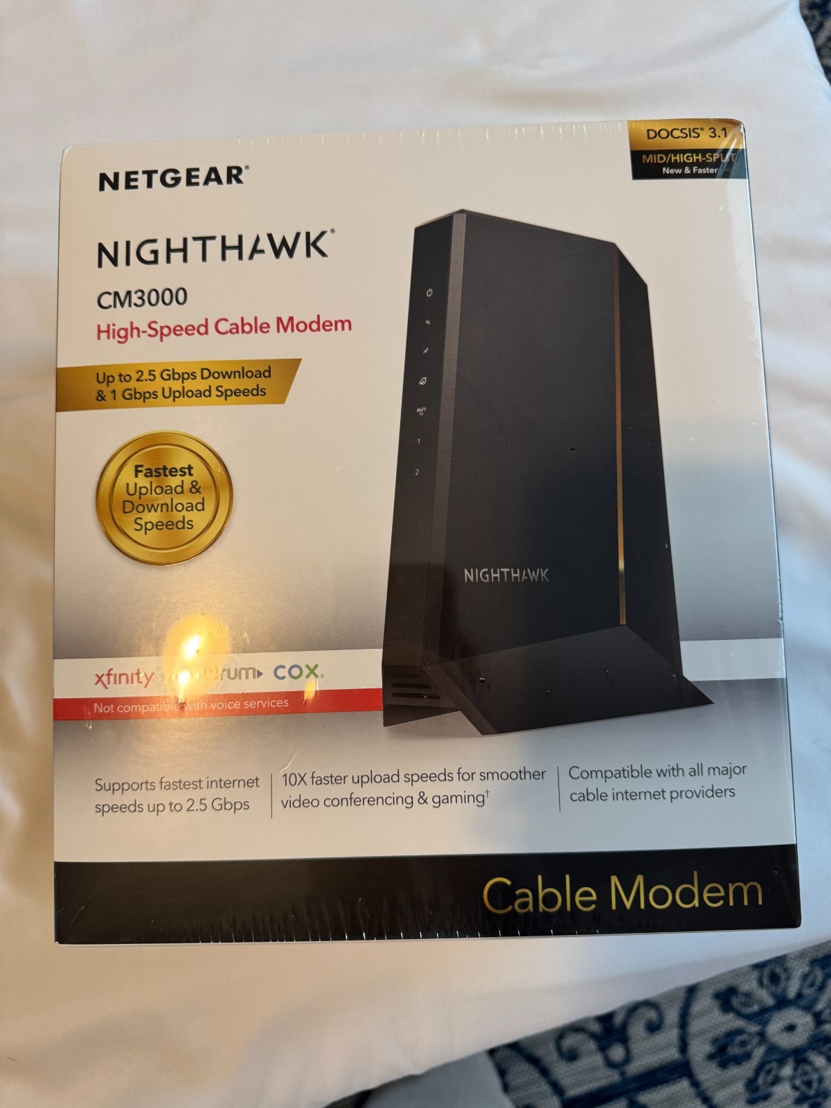 Brand New NETGEAR Nighthawk CM3000 High Speed Cable Modem Factory Sealed
