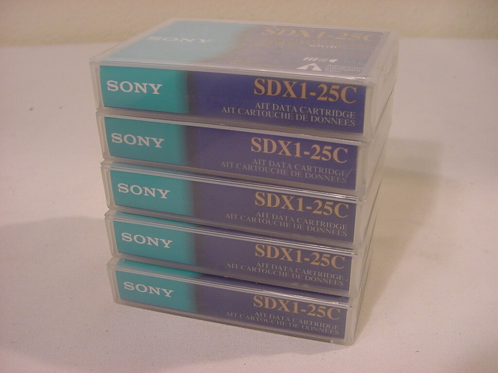 (5) SONY SDX1-25C TAPE DATA CARTRIDGE