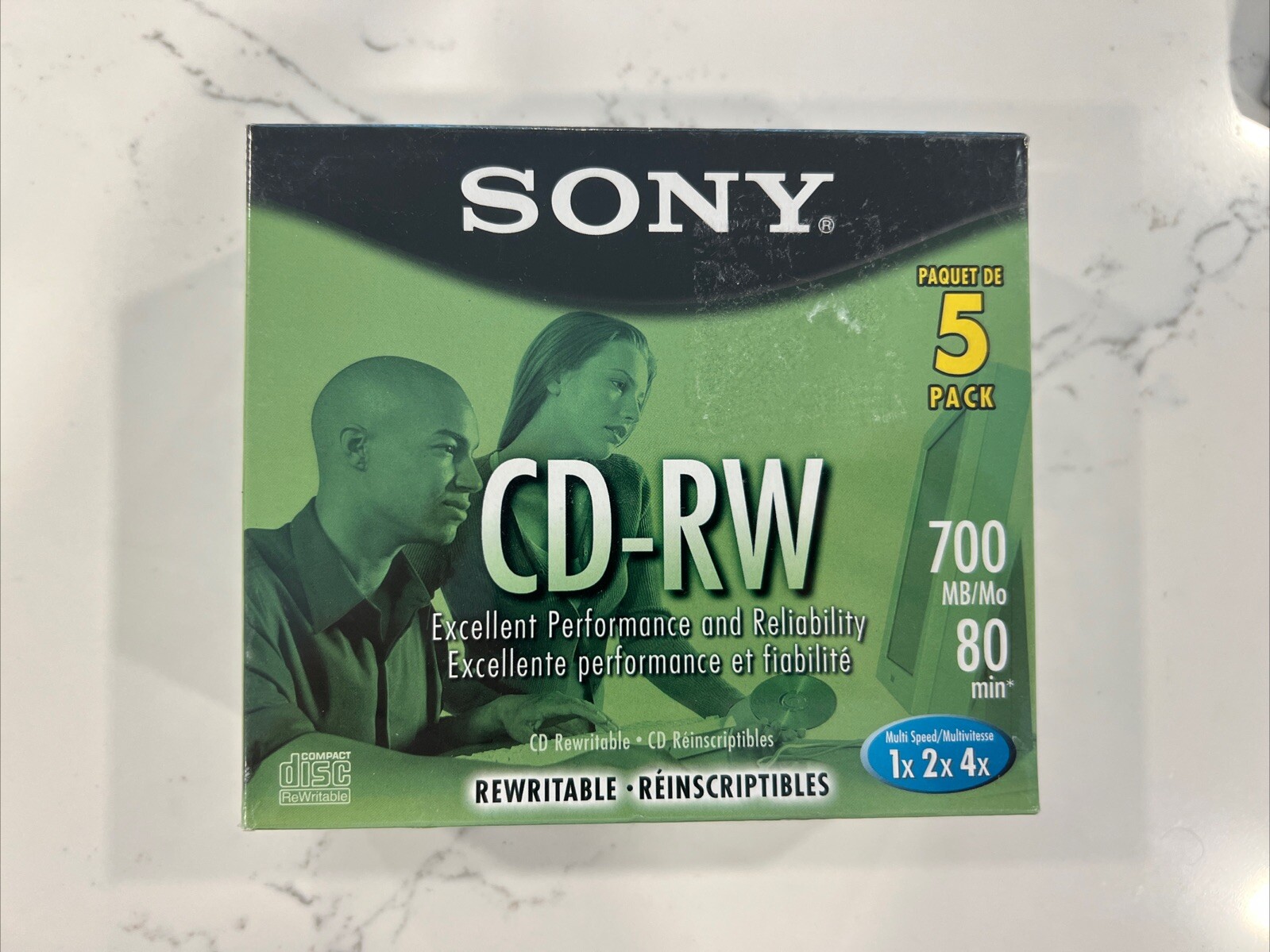 Sony CD-RW 4 Pack Blank Discs 700MB 80 Minute Rewritable Used