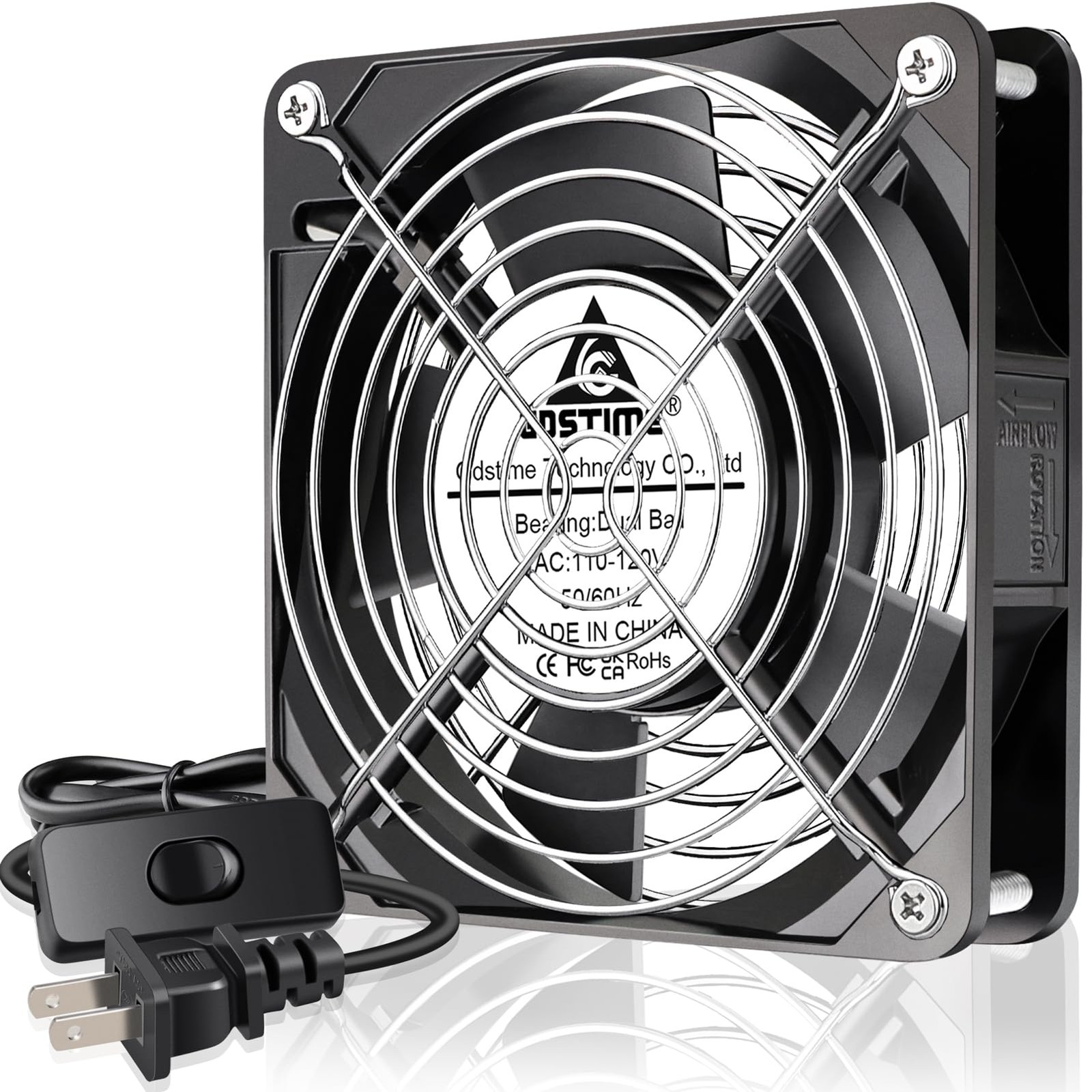 GDSTIME 120mm x 25mm 110V 115V 120V AC Powered Fan Dual Ball Bearing for DIY ...
