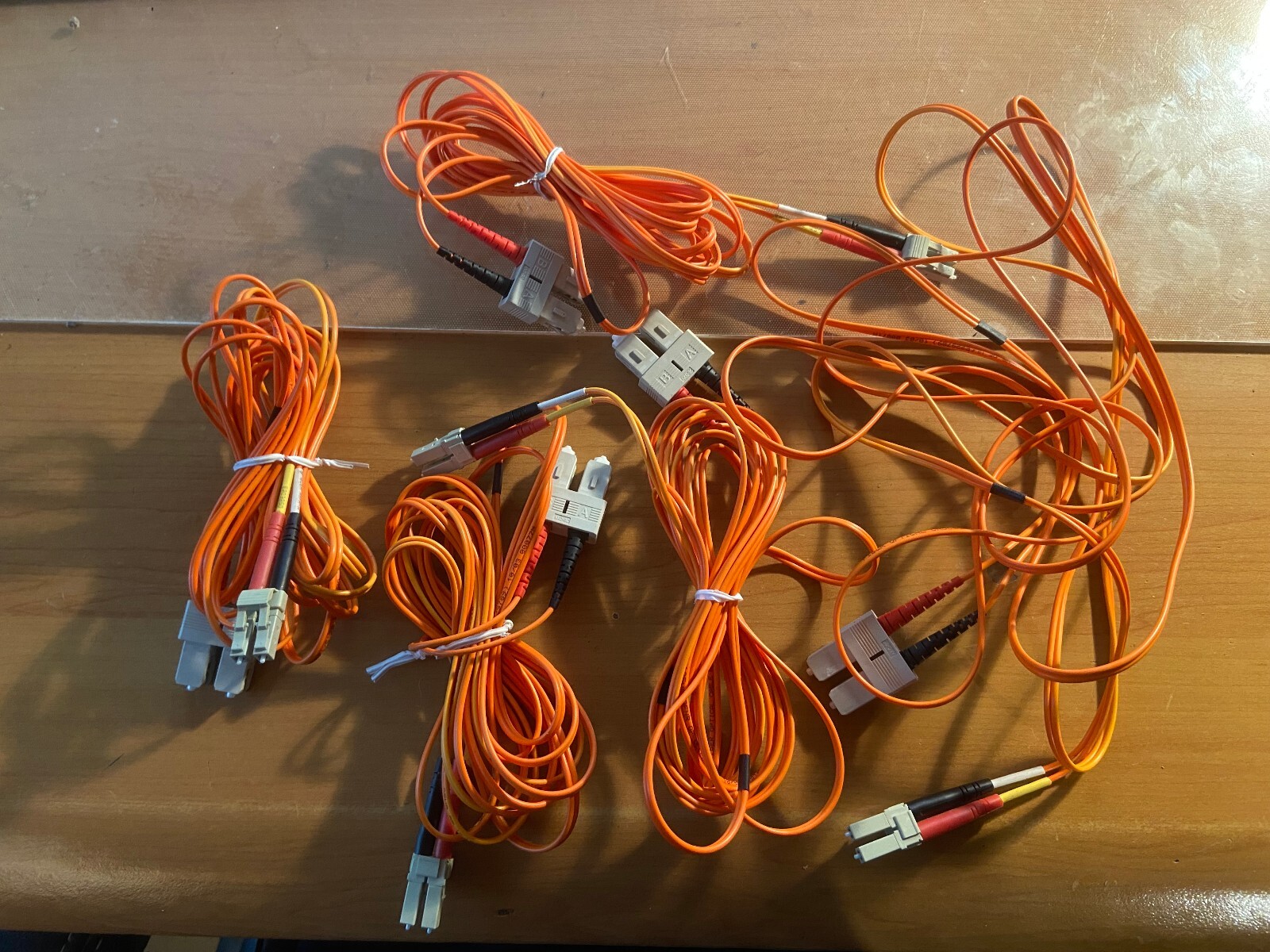 Lot Of 5 Corning Plus E229789 Fiber Optic Cable 3MM 62.5/125 OFNR - 10ft each