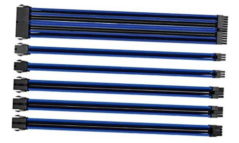 TtMod Sleeve Extension Power Supply Cable Kit ATX/EPS/8-pin PCI Black & Blue