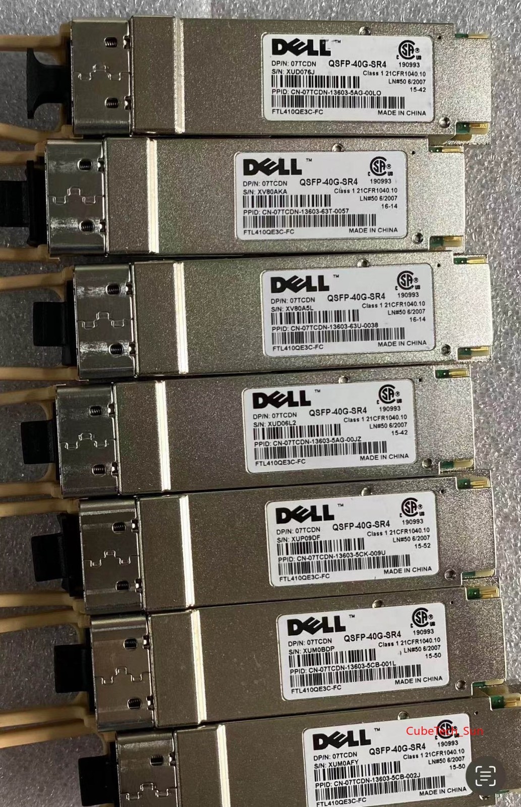 1PC DELL QSFP-40G-SR4 40GBASE-SR4 40GB QSFP Transceiver 40G 07TCDN FTL410QE3C-FC