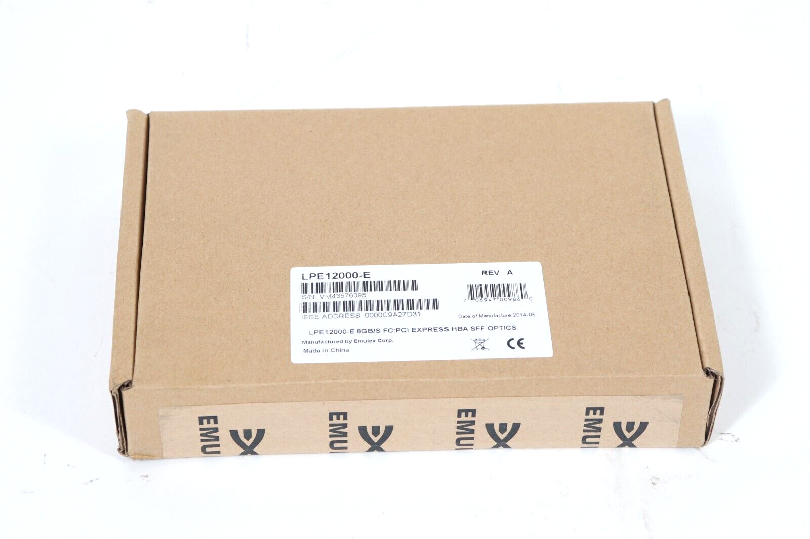 Emulex LPE12000-E 8Gb/s FC PCIe HBA with SFF Fibre Channel Optics
